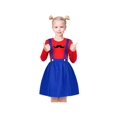 thumbnail image 2 of Girls Outfit Set 3 Piece Blue Suspender Red Tee Mustache Halloween 6 Years, 2 of 8