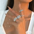 thumbnail image 3 of Maytalsory Bague en Cristal Extensible de Luxe Unique pour Déclaration d'Amour Bague Incrustée à la Mode Dorée 1 Rangée 1Ensemble, 3 of 6