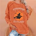 thumbnail image 2 of Rbaofujie Chandails à Capuchon Surdimensionnés pour Femmes Femmes Décontracté Manches Longues Col Rond Hauts Blouse Ample Imprimé Graphique Chandail Orange Chandail à Capuchon d'Halloween, 2 of 4
