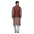 thumbnail image 3 of Atasi Cotton Mens Kurta Pajama With Jacket Indian Mandarin Ethnic Wear Set, 3 of 5