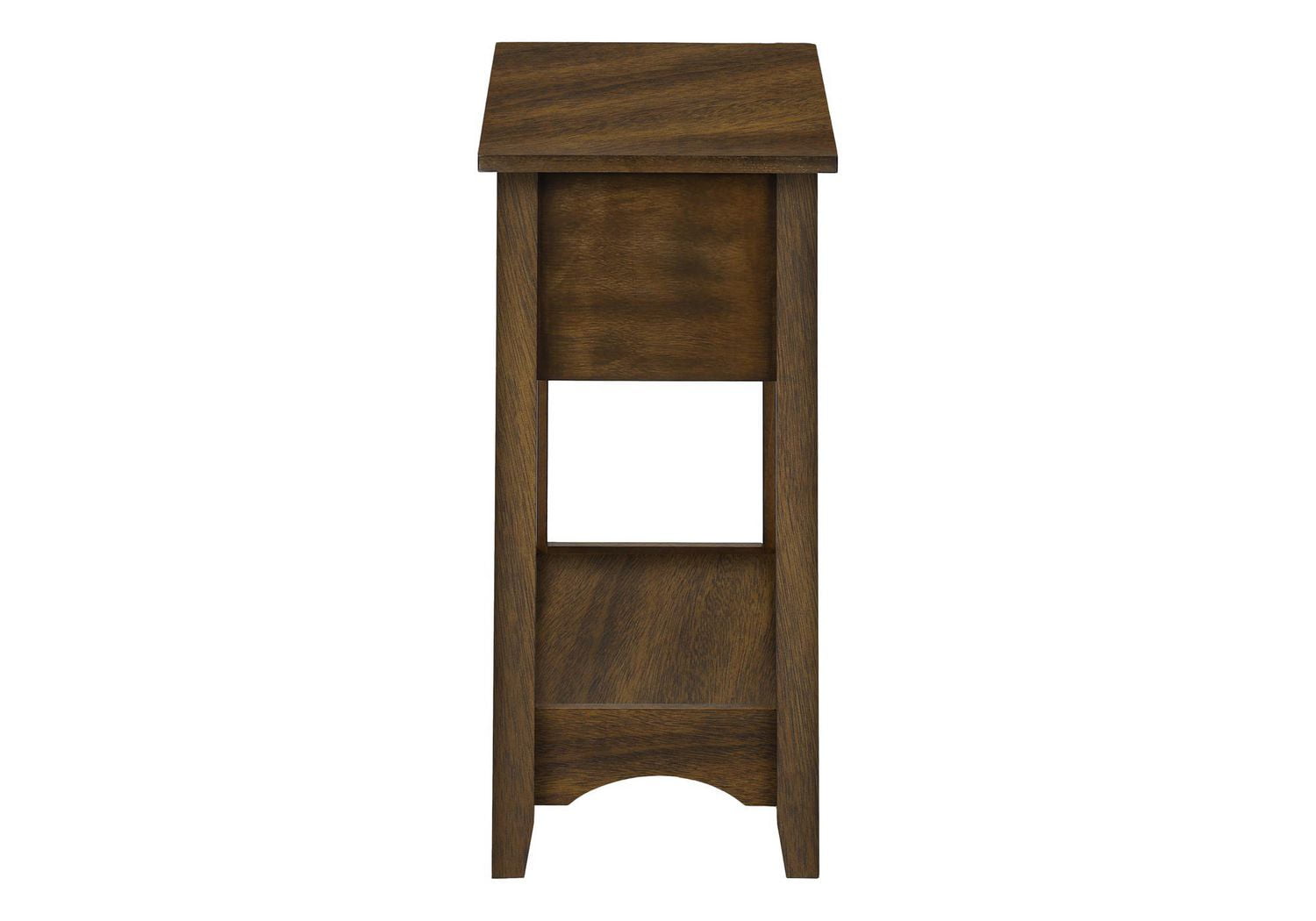 Monarch Specialties Table D'appoint, Bout, Table D'appoint, Table De Nuit, 2 Niveaux, Étroit, Tiroir De Rangement, Placage Brun, Transitionnel