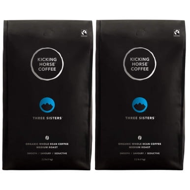 Café en grains Kicking Horse 2,2 lb/1 kg Three Sisters Blend, torréfaction moyenne (2 PAQUETS)