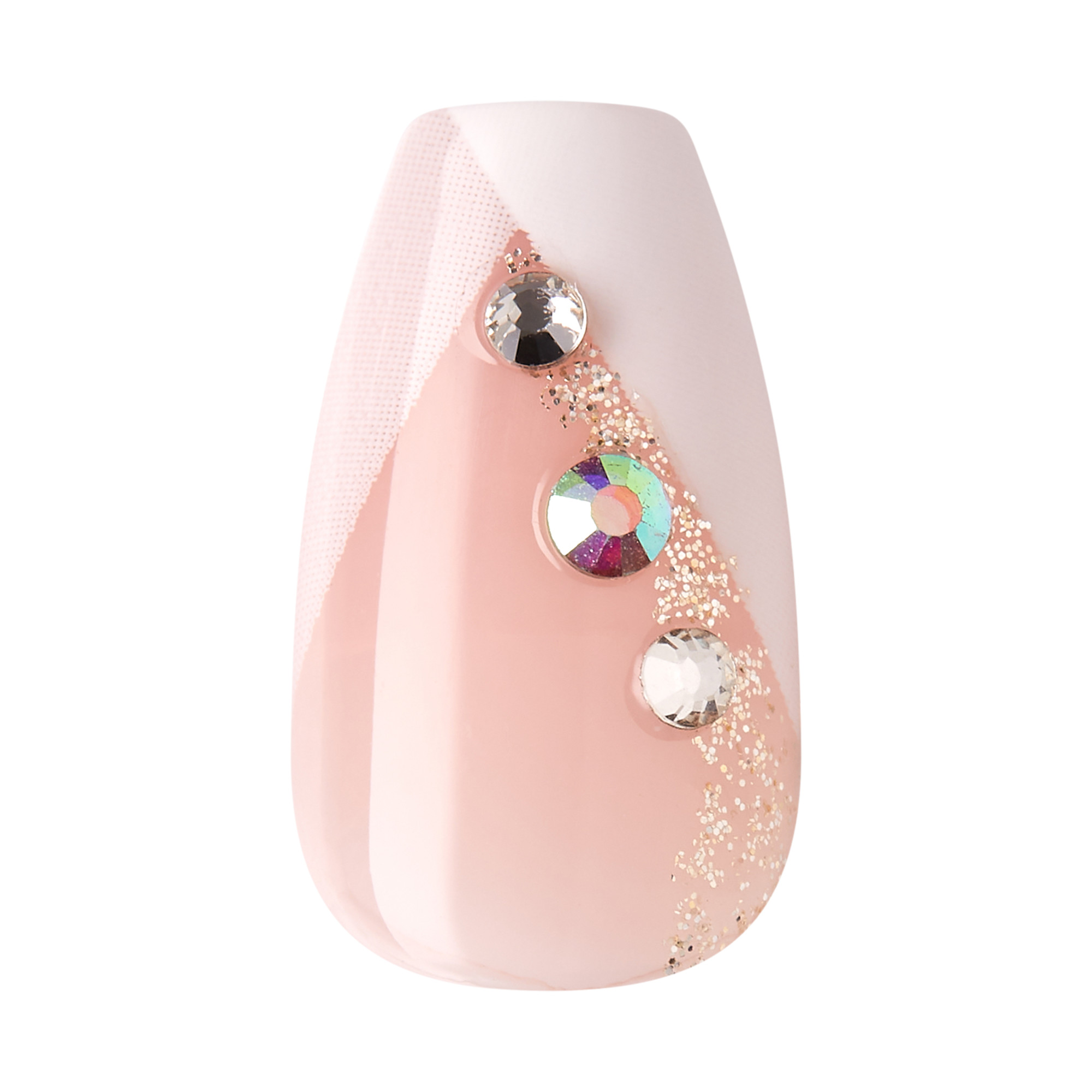 KISS imPRESS Nails - Glimpse, White, Coffin, Medium