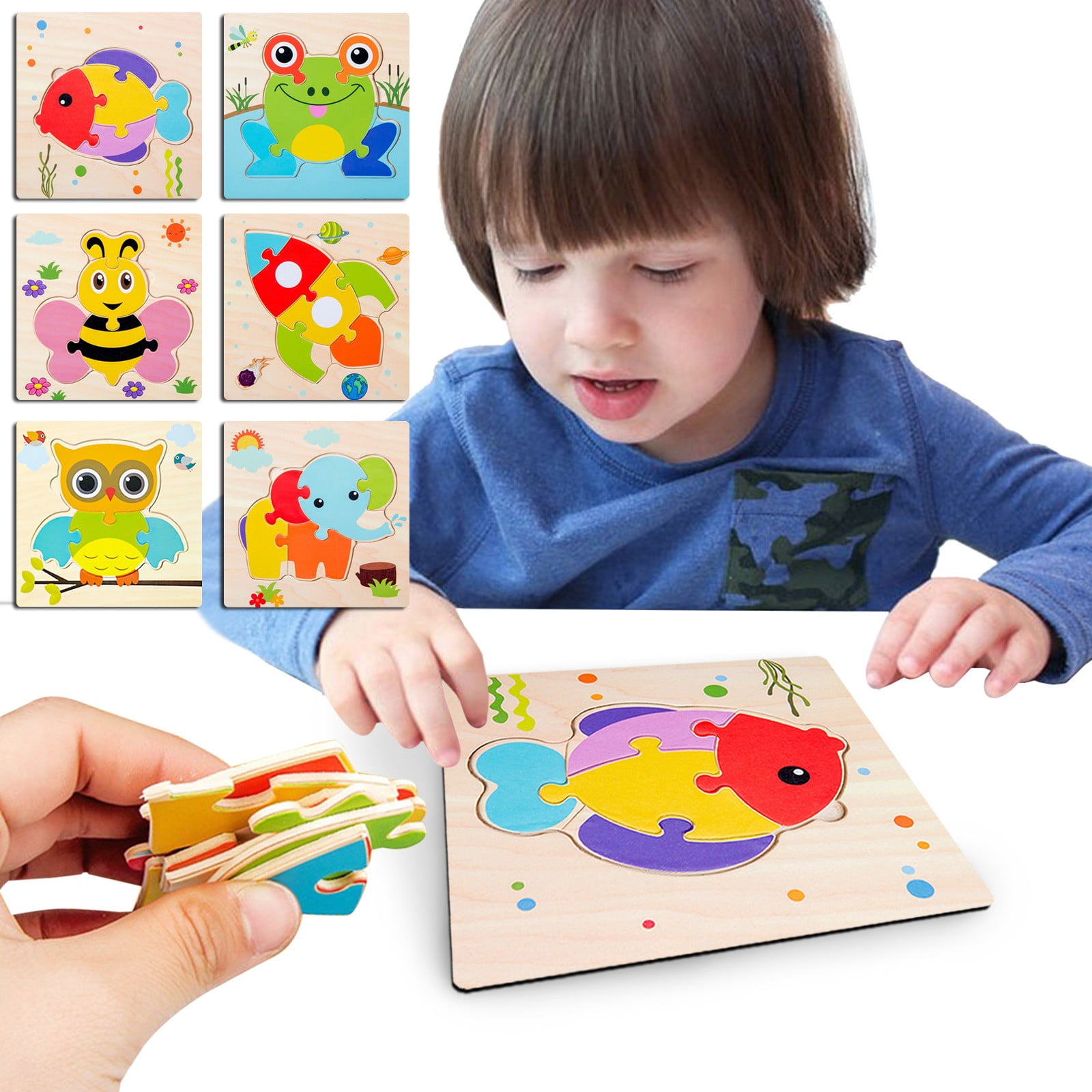 RKSTN Toys for Kids Boys Girls Wooden Puzzles Toddler Toys Gifts For 1 2 3 Year Old Boys Girls, 1 Pack Kids Toys