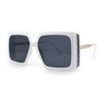 thumbnail image 3 of Womens Oversized Rectangle Butterfly Fashion Designer Sunglasses White Black, 3 of 4