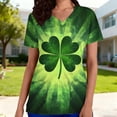 thumbnail image 1 of Mceream Nurse St Patricks Day Shirt for Womens Breathable Plus Size Nurse Working Uniform Shamrocks Print Scrub Tops V Neck Short Sleeve Fun Nursing Uniforms Green XXXL, 1 of 6