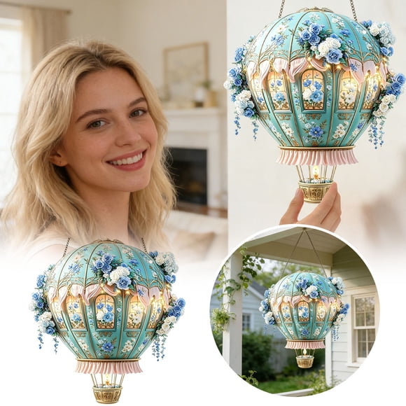 Outdor Hot Air Balloon Hanging Ornament Decorative Ceiling Suspension Hanger Home Room Party