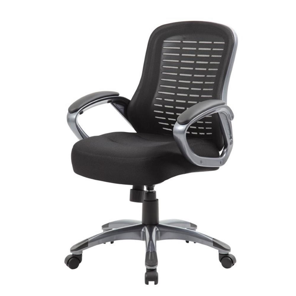 Boss Office Ribbed High Back Mesh Chair in Black