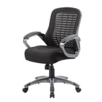 Boss Office Ribbed High Back Mesh Chair in Black