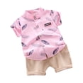 thumbnail image 1 of MIASHUI Toddler Boy Cotton Summer Short Sleeve T-Shirt and Short Set,Pink,2-3 Years, 1 of 9