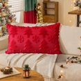 thumbnail image 1 of Wooowa 11.8x19.7Inch Rectangular Christmas Pillowcases, Embroidered Front & Solid Back, Festive Cushion Covers for Home Sofas, 1 of 8