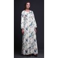 thumbnail image 4 of Bimba Robe Maxi d'Été Décontractée pour Femmes en Georgette Mousse à Imprimé de Fleurs et de Rouge-Gorge, Taille Élastique Longue - X-Grand, 4 of 5