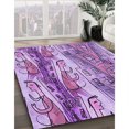 thumbnail image 3 of Ahgly Tapis Rectangulaire Lavable en Machine Intérieur Transitionnel Violet Violet, 4 Pieds x 6 Pieds, 3 of 7