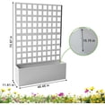 thumbnail image 3 of Edtara Raised Metal Garden Box With Horizontal Grid Trellis, Built-In Privacy Screen and Drainage Holes, Ideal Planter for Outdoor Climbing Flowers, Vegetables and Vines, 3 of 8