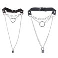 thumbnail image 5 of Womens Choker Adjustable Lock Chain Decor Clavicle Necklace Punk Choker Necklace, 5 of 5