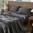 thumbnail image 2 of Bedding Sheet Set Washed Cotton Linen Like Textu Breathable Durable Soft Comfy (Dark Orange Queen), 2 of 6