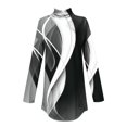 thumbnail image 3 of Birdeem T-shirt pour Femmes à Épaules Dénudées, Manches Longues, Imprimé, Col Montant, 3 of 12