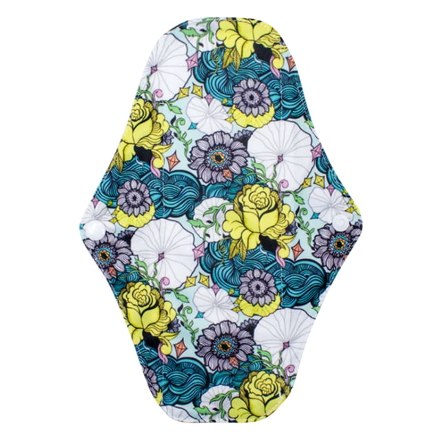 Graflsoa Eco-Friendly Bamboo Charcoal Washable Menstrual Pad with Secure Button Design for Day & Night Use, Ultra-Absorbent & Portable XWG07