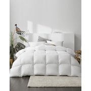 Highland Feather 625 Fill Power European White Down Duvet 700TC Pure Cotton Casing with Corner Ties THIONVILLE, Summer, Queen, 30 OZ
