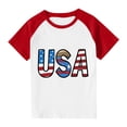 thumbnail image 4 of MKOSPLRT USA Shirts T - pour Tout-Petits Drapeau Américain T-Shirts Manches Courtes à Blocs de Couleur Raglan T-Shirts Col Rond T-Shirts Jour de l'Indépendance T-Shirts Rentrée Scolaire, 4 of 7