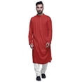 thumbnail image 1 of Atasi Long Kurta For Men Mandarin Collar Solid Cowl Drape Clothing, 1 of 7