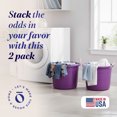 thumbnail image 2 of Homz 17 Gallon Indoor Outdoor Storage Bucket w/ Handles, Orchid (2 Pack), 2 of 7