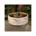 thumbnail image 3 of Solid 10k Gold Men's Wedding Band Stone Finish and Cuts 8MM Two Tone, 3 of 3