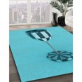 thumbnail image 3 of Ahgly Company Tapis d'Intérieur Ronds de Style Transitionnel Lavables à la Machine, Vert Turquoise Foncé, 6 Pieds Rond, 3 of 7