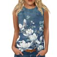 thumbnail image 1 of LSLJS Fashion Women Sleeveless Printed Garment Comfortable Breathable V-Neck Blouses Tops, Womens Tank Tops, 1 of 4