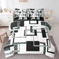 thumbnail image 1 of YST Ensemble de Literie Moderne Style Ferme, Noir Gris à Rayures 7 Pcs Ensemble de Couette Simple, Ensembles de Literie Géométriques, Ensembles de Lit Réversibles Motif Léopard avec Drap Plat et Drap-Housse, Couvre-Oreillers, 1 of 5
