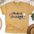 thumbnail image 1 of Chandail d'Assistant Médical / Seringue pour Stéthoscope T-Shirt de Soins de Santé, Or, Taille M, 1 of 6