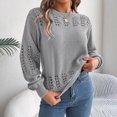 thumbnail image 1 of Pisexur Chandails pour Femmes Doux et Confortables, Chandail à Manches Longues Col Rond Gris, TG, 1 of 8