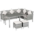 thumbnail image 1 of Outsunny 5 Pieces Wicker Patio Furniture Set with Cushions, Beige, 1 of 10