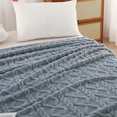 thumbnail image 2 of Becaristey Stay Snug Lightweight Plush Fuzzy Cozy Soft Blanket Easy To Clean And Maintain Polyester Grey blue100X150CM, 2 of 6