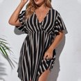 thumbnail image 1 of EGNMCR Robes de Fête pour Femmes Femmes Grande Taille Été Décontracté Manches Courtes Col en V Manches Imprimées Robes Robe Ample, 1 of 7