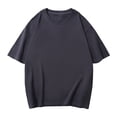 thumbnail image 5 of Men T Shirts Male Summer Pure Oversized Shirt Solid Color Large Size Short Sleeve Round Shoulder Top, 5 of 5