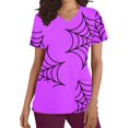 thumbnail image 2 of Dvkptbk Sarrau pour Femmes Halloween T-Shirts à Col en V à Manches Courtes pour Femmes Mode Décontractée Halloween Imprimé Citrouille Imprimé Araignée T-Shirts Tenue de Travail Infirmière avec Poches, 2 of 5