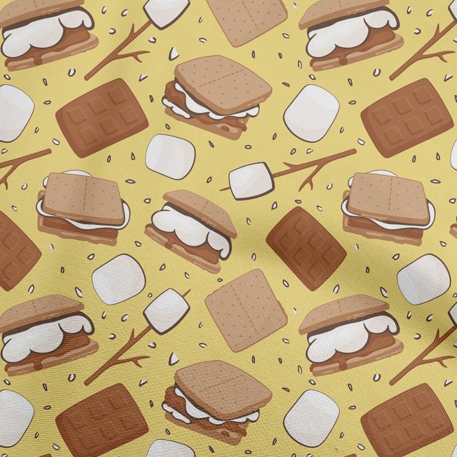 oneOone Rayon Medium Yellow Fabric Food Fabric For Sewing Printed Craft Fabric By The Yard 56 Inch Wide