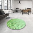 thumbnail image 4 of Ahgly Company Tapis de Zone Rond Vert Transitionnel pour Intérieur Lavable à la Machine, 8 Pieds Rond, 4 of 7