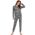 thumbnail image 4 of Women Pajama Set Long Sleeve Star Print Lounge with Pockets, 4 of 5