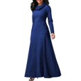 thumbnail image 2 of ZANZEA Robe Longue Unie pour Femmes, Soirée, Nœud, Manches Longues, Poches, 2 of 6