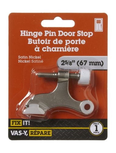 Butoir de porte à charnière 2-1/2 po nickel satiné 1 pièce