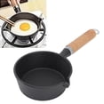 thumbnail image 4 of Mini Egg Frying Pan Cast Iron Solid Wood Handle Mini Pre Seasoned Skillet for Indoor Outdoor Cooking Uniform Heating, 4 of 8