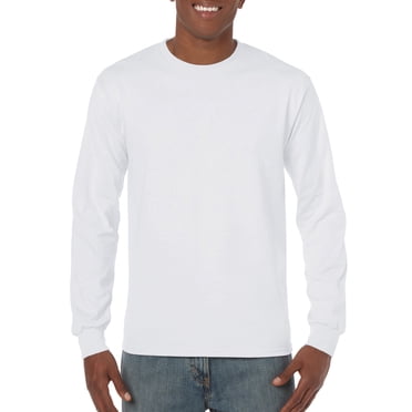 Gildan Mens Heavy Cotton Long Sleeve T-Shirt, 2XL, White