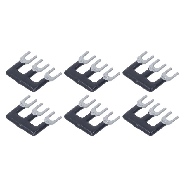 20Pcs Black Jumper Terminal Strip Red Copper Fork Type for TB Series 15A 400V Household Factory PVC