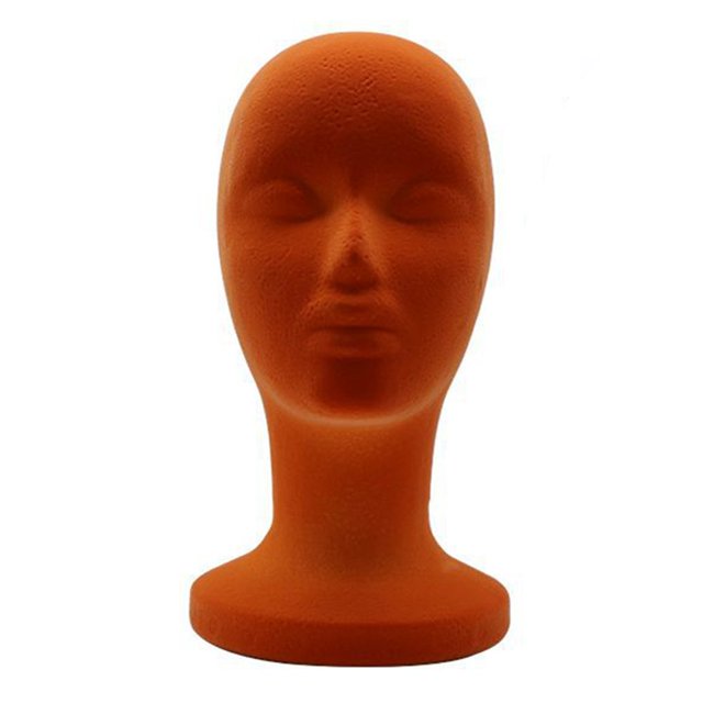 Flocking Foam Female Head Model Wig Hat Holder DIY Props Headwear Display Mold