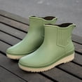 thumbnail image 5 of Kcodviy Slip Women's Rain Shoes Above The Rim Shoes Korean Version Solid Color Mens Overlook 6 Ice Short Tube Women's Water Mid Height Rain Boots for Women Shoes, 5 of 5