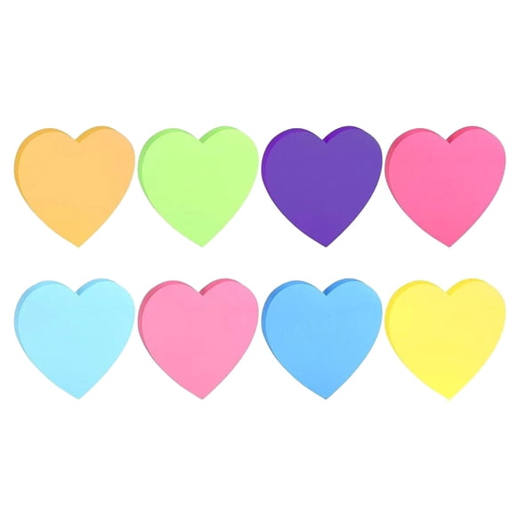 240 Sheets Heart Shaped Sticky Notes 8 Color Heart Post Notes Cute Adhesive Heart Sticky Notes Colorful Sticky Memo Note for School Home Business Sticky Notes Memo Pads,Self-Adhesive Notes,Page Marke