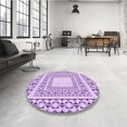 thumbnail image 4 of Ahgly Tapis d'Intérieur Lavable en Machine Carré Transitionnel Fleur Rose, 7 Pieds Carré, 4 of 7