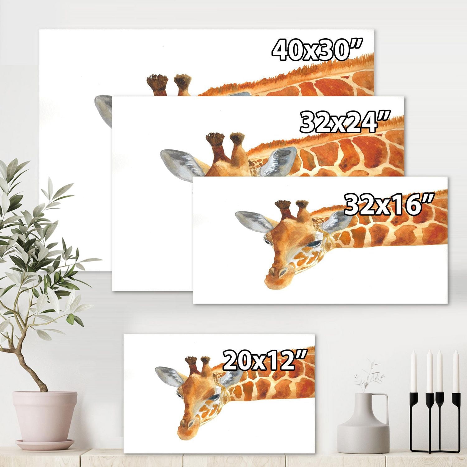 Designart Portrait d'Une Girafe IX Art mural sur toile